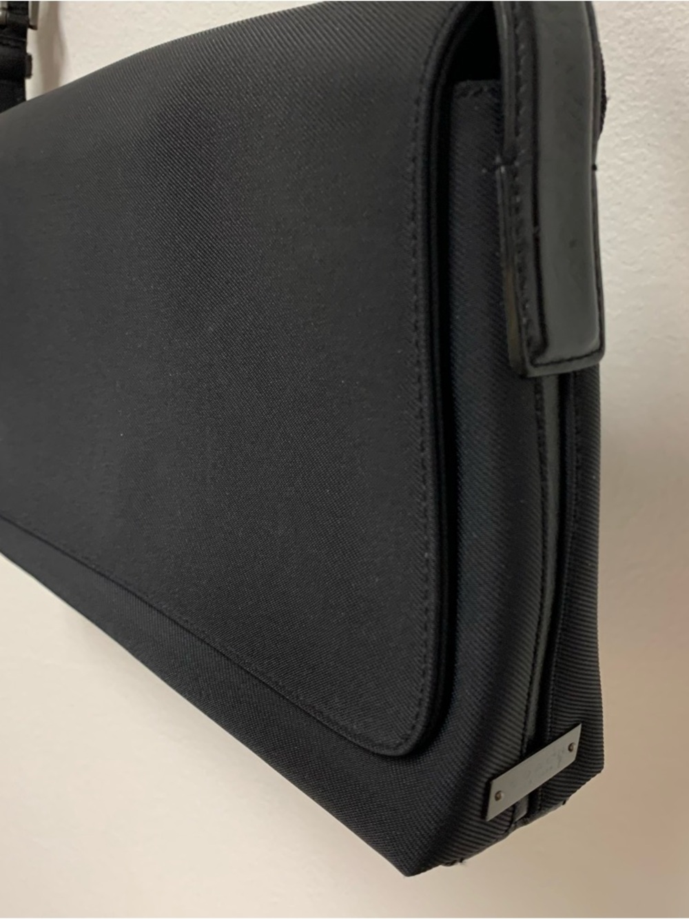 Vintage Coach Mercer Twill Demi Pouch Flap Shoulder Bag Purse Black Fabric Y2K - Picture 4 of 14